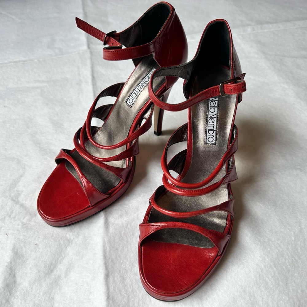 Nello Nembro Red Leather Heels
